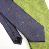 Gucci blue grey and red GG silk jacquard tie