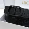 Dior Reversible Black Leather Belt with Matte Black Buckle