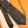 Dark brown silk tie with repeating light beige geometric pattern and textured weave